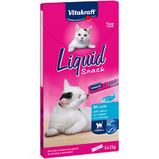 Vitakraft Cat Liquid Snack Salmon & Omega-3 6 × 15 g + Cat Stick GRATIS